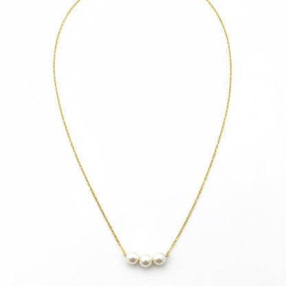 Classic Triple Pearl Gold Necklace