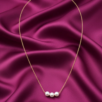 Classic Triple Pearl Gold Necklace