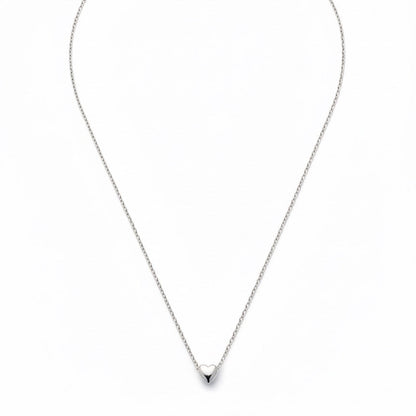 Minimal Silver Heart Pendant Necklace