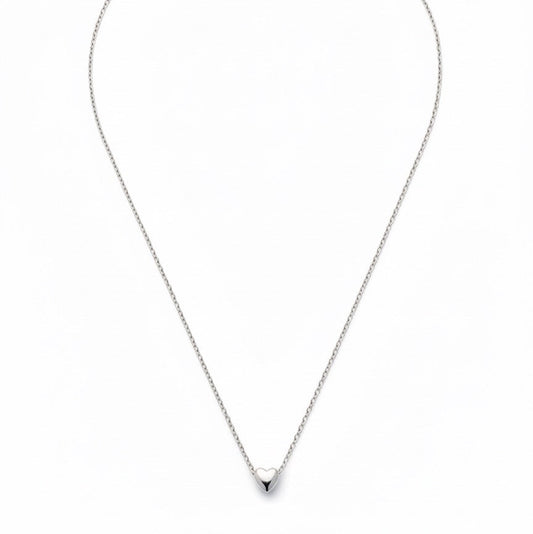 Minimal Silver Heart Pendant Necklace