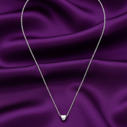 Minimal Silver Heart Pendant Necklace