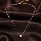 Classic Solitaire Gold Necklace