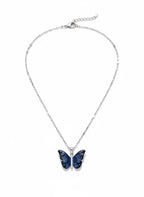 Blue Butterfly Charm Necklace