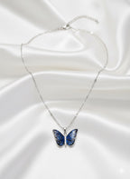 Blue Butterfly Charm Necklace