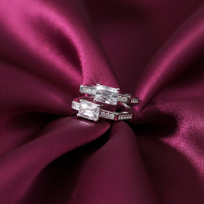 Dual Radiance Adjustable Silver CZ Ring