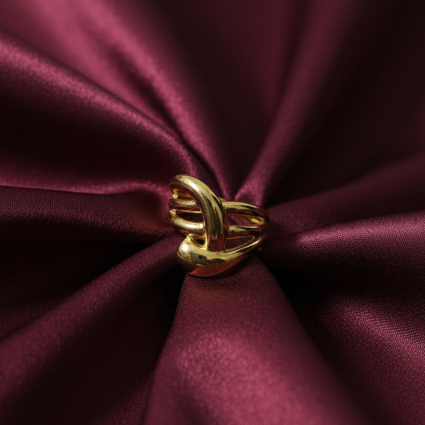 Golden Embrace Statement Ring