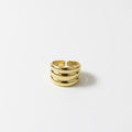Triple Curve Gold Statement Ring