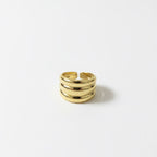 Triple Curve Gold Statement Ring