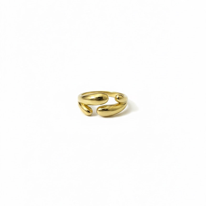 Golden Dual Curve Adjustable Ring