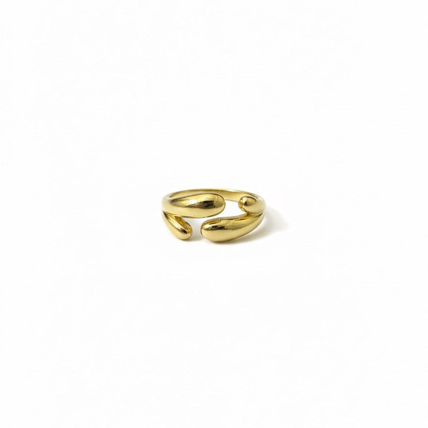 Fluid Curve Gold Open Ring