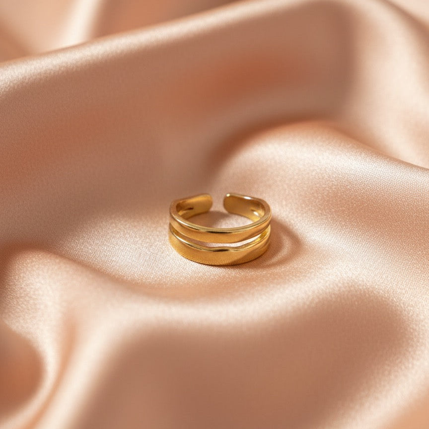 Dual Band Minimal Gold Ring