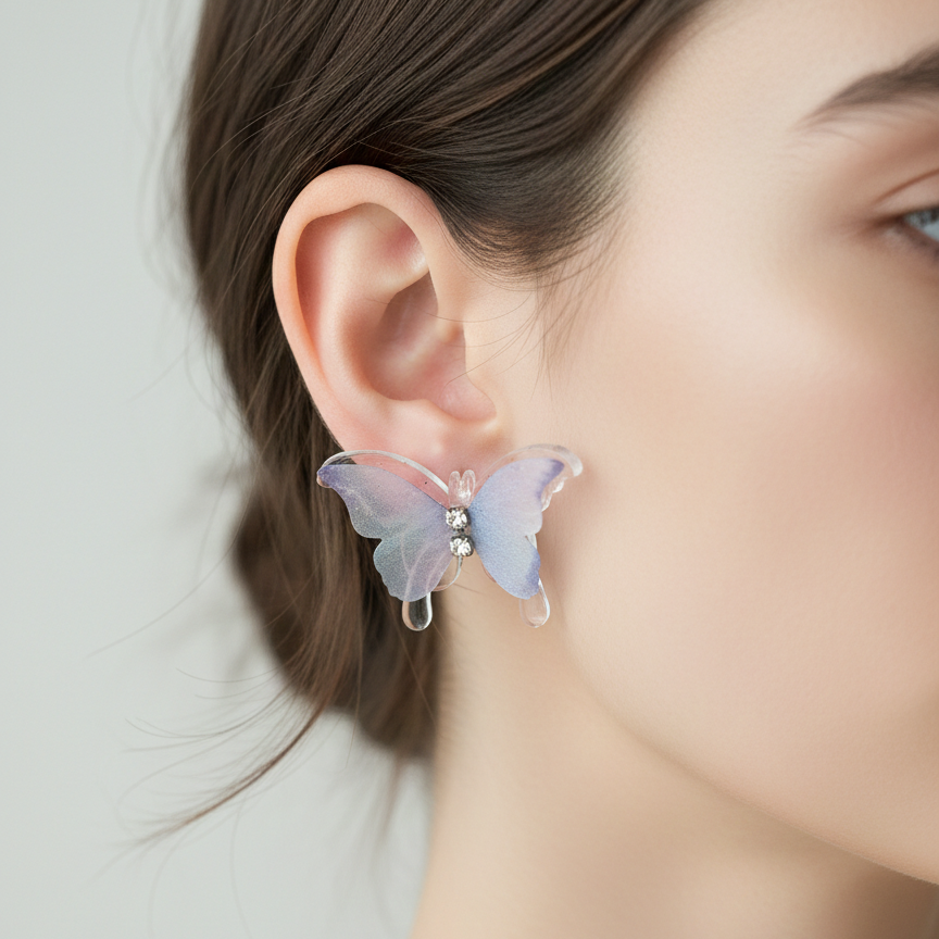 Ethereal Flutter Butterfly Stud Earrings