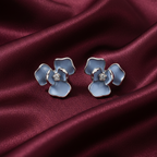 Azure Bloom Crystal Stud Earrings