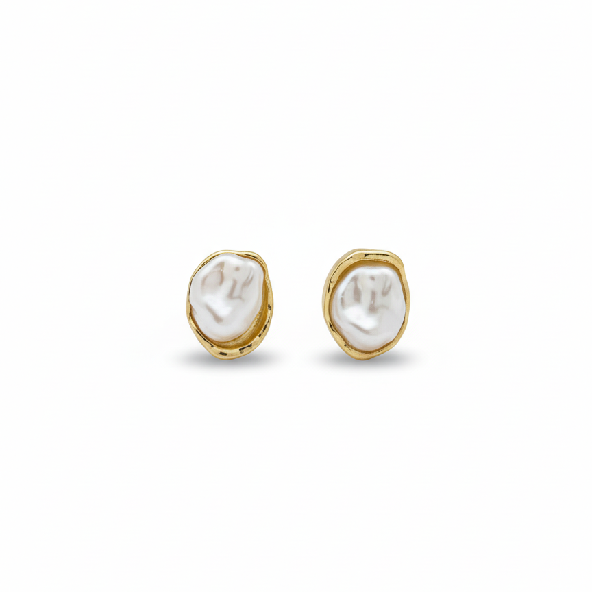 Lustre Pearl Frame Stud Earrings