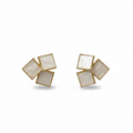 Ivory Prism Square Stud Earrings