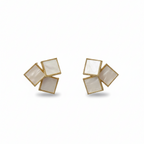 Ivory Prism Square Stud Earrings