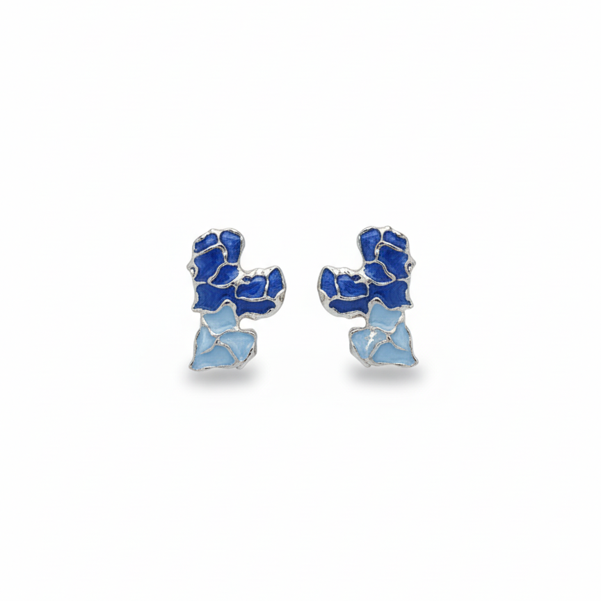 Ocean Petal Mosaic Stud Earrings