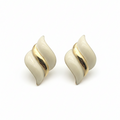 Ivory Wave Gold Accent Stud Earrings