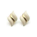 Ivory Wave Gold Accent Stud Earrings
