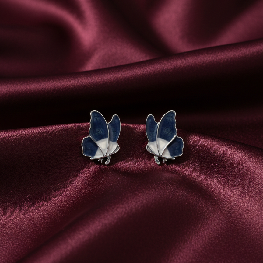 Midnight Flutter Butterfly Stud Earrings