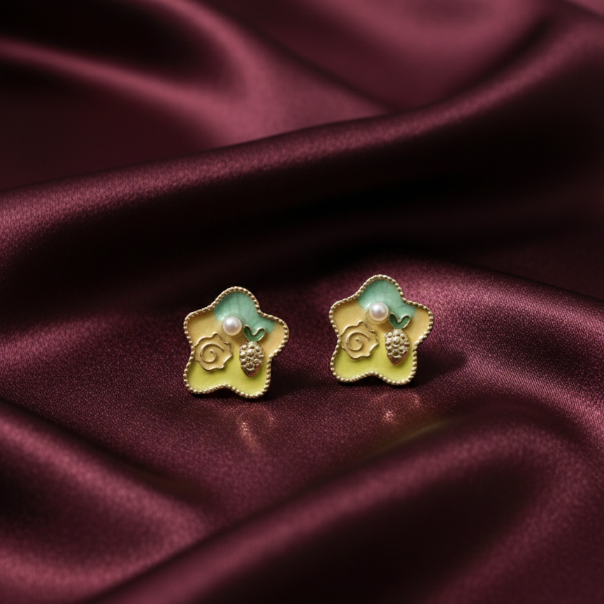 Meadow Bloom Pearl Stud Earrings