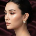 Golden Bow Pearl Drop Earrings