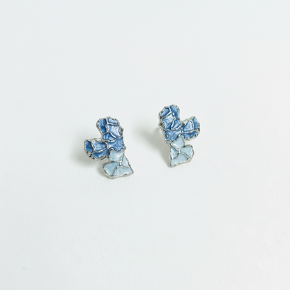 Blue Heart Stud Earrings