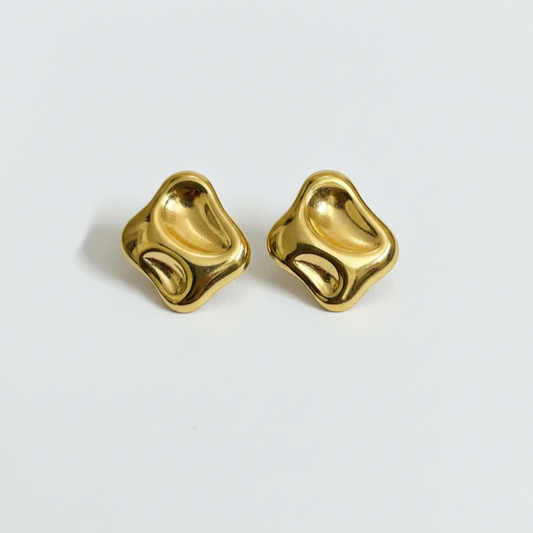 Gold Abstract Stud Earrings