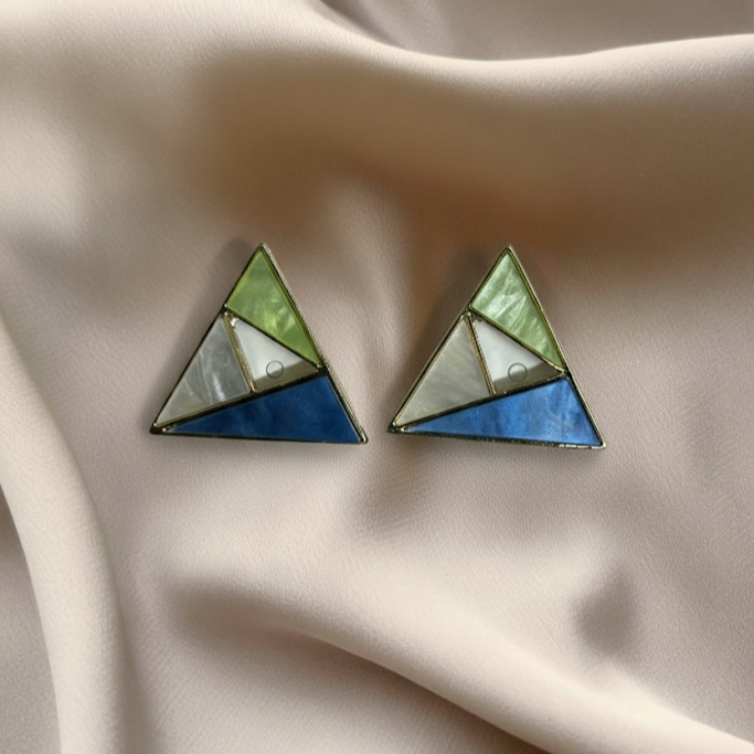 Geometric Triangle Stud Earrings