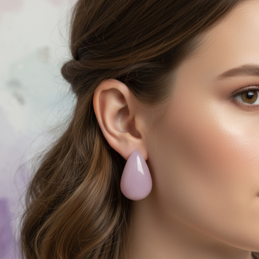 Blush Pink Teardrop Stud Earrings