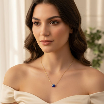 Evil Eye Protection Gold Necklace