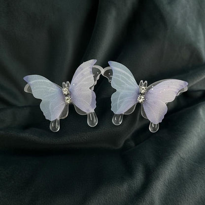 Iridescent Lavender Butterfly Stud Earrings