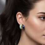 Dual Aura Enamel Hoop Earrings