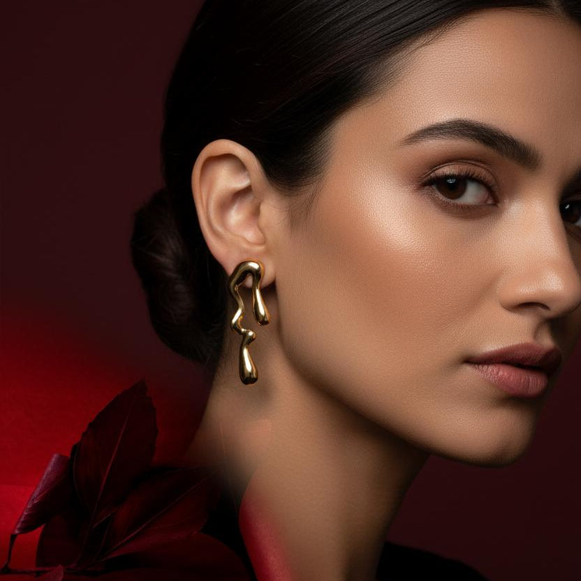 Liquid Gold Drift Statement Earrings