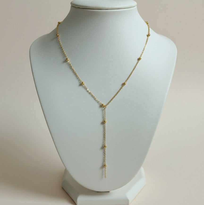 Delicate Gold Drop Chain Necklace