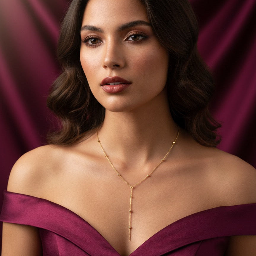 Delicate Gold Drop Chain Necklace