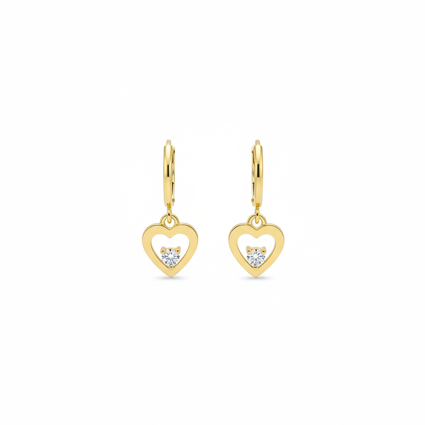 Golden Heart Hoop Earrings