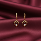 Golden Heart Hoop Earrings
